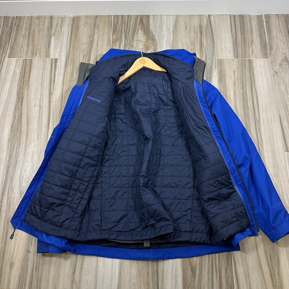 Patagonia 3 in 1 Snowshot Recco H2No Jacket Blue Mens S Waterproof w/zip Liner - Picture 3 of 15